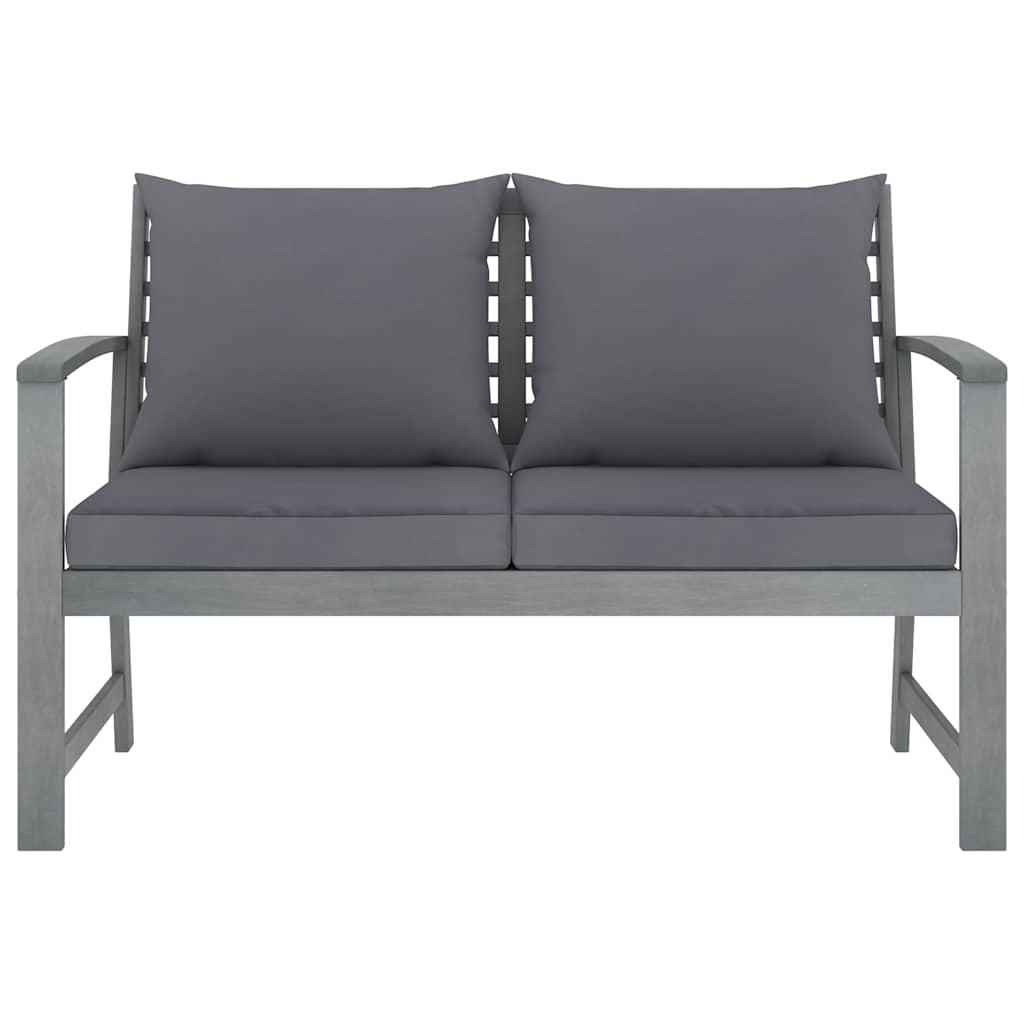 4-tlg. Garten-Lounge-Set mit Auflagen Massivholz Akazie