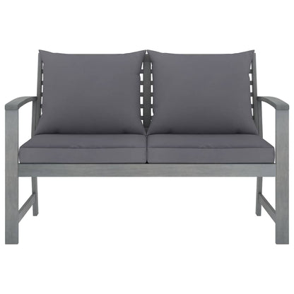 4-tlg. Garten-Lounge-Set mit Auflagen Massivholz Akazie