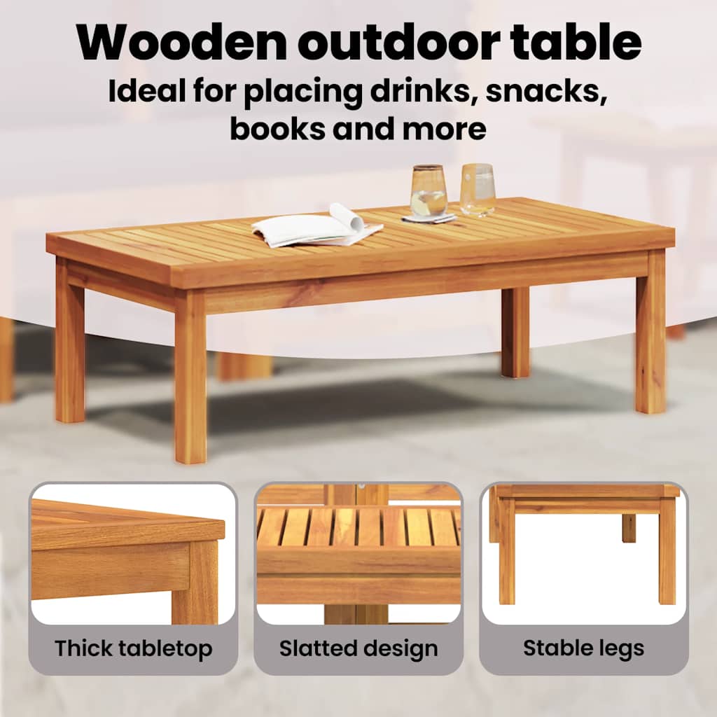 3-tlg. Garten-Lounge-Set mit Dunkelgrauem Kissen Akazienholz