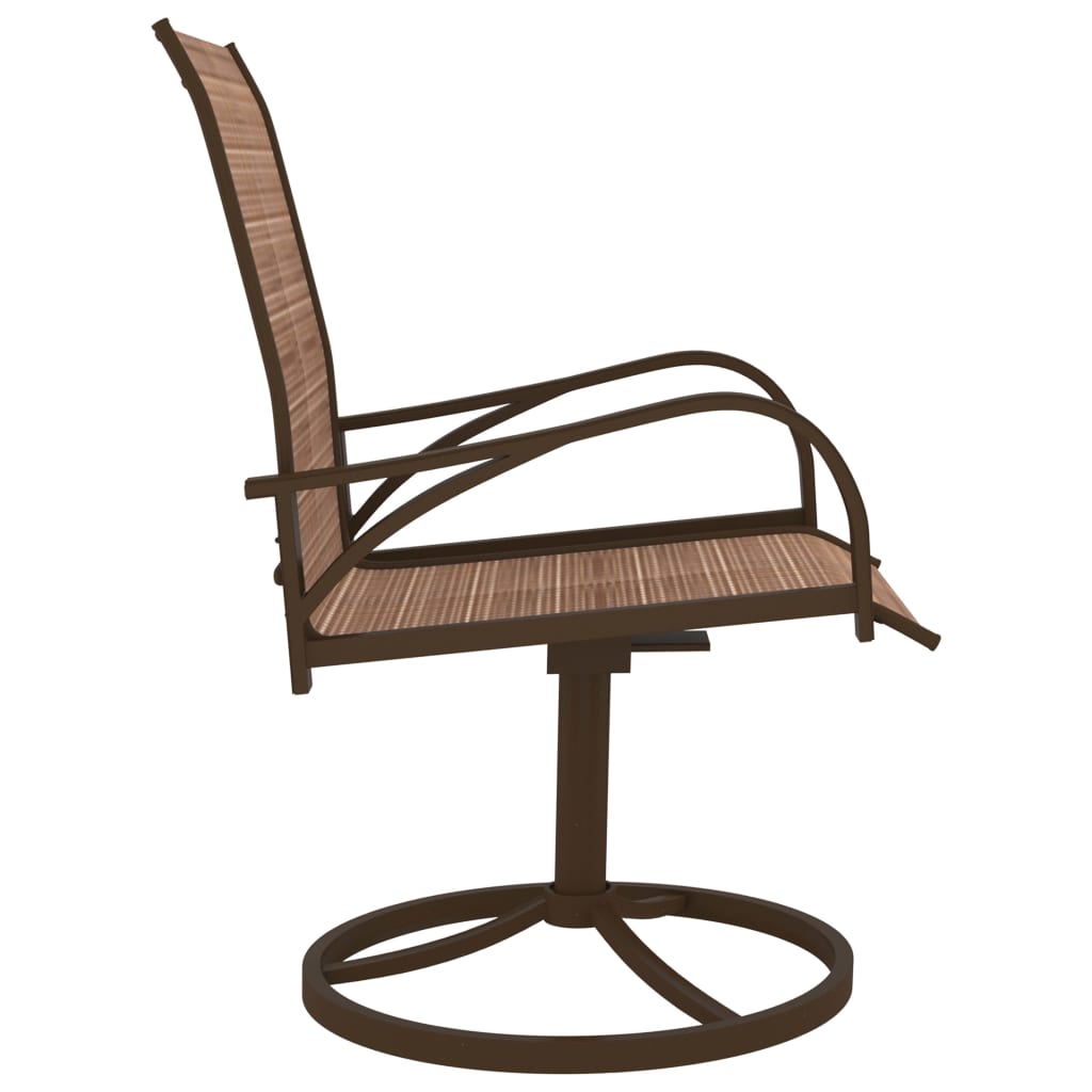 Garten-Drehstühle 2 Stk. Textilene und Stahl Braun