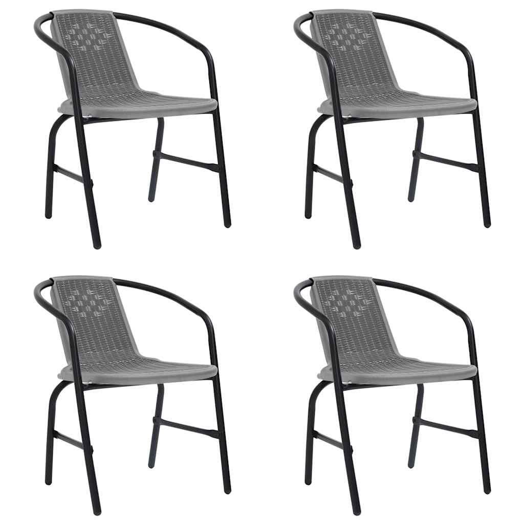 Gartenstühle 4 Stk. Kunststoff Rattan-Optik und Stahl 110 kg
