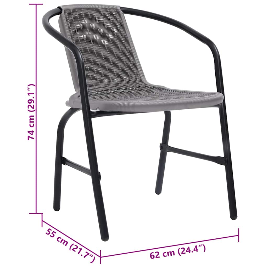 Gartenstühle 4 Stk. Kunststoff Rattan-Optik und Stahl 110 kg