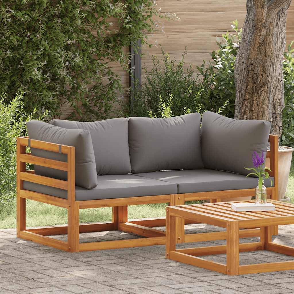Modular-Ecksofas 2 Stk. mit Auflagen Dunkelgrau