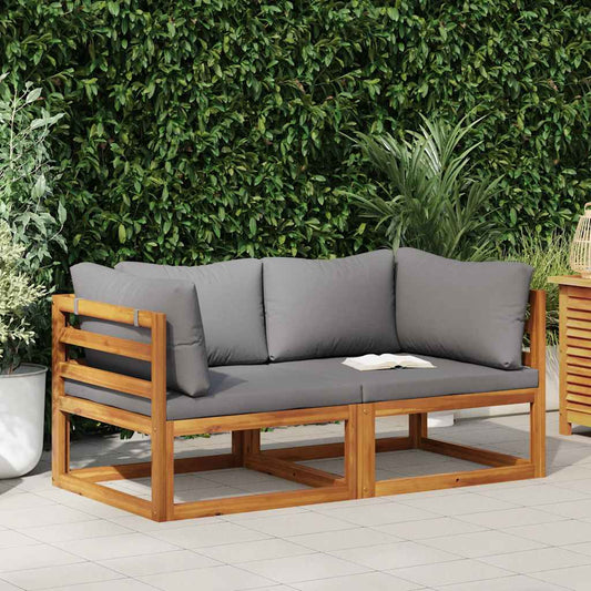 Modular-Ecksofas 2 Stk. mit Auflagen Dunkelgrau