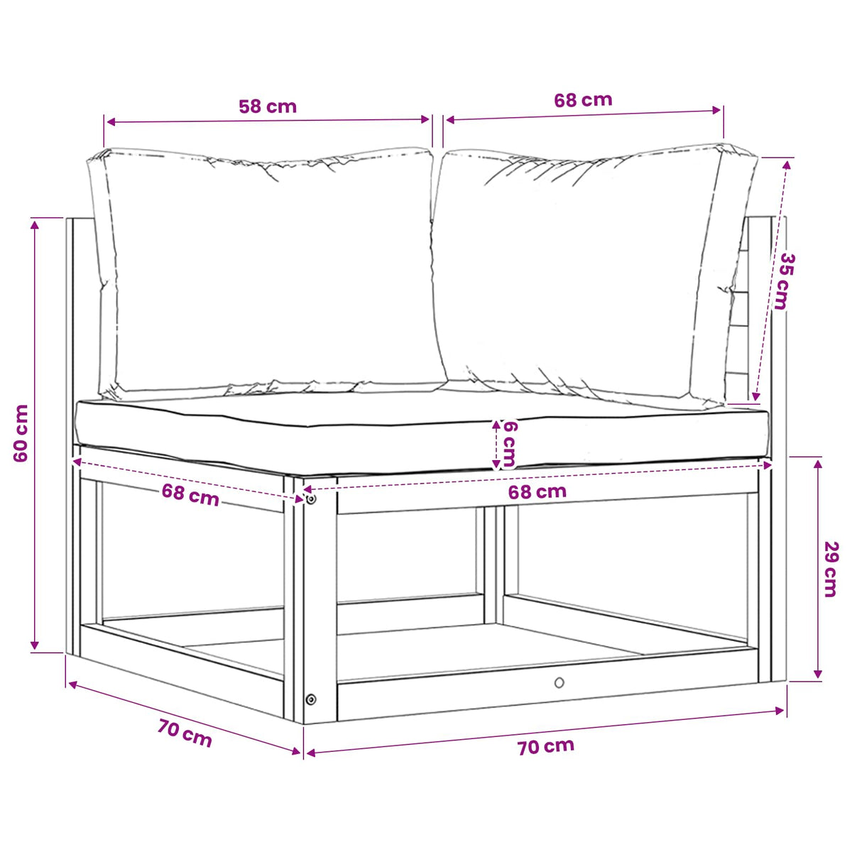 Modular-Ecksofas 2 Stk. mit Auflagen Dunkelgrau