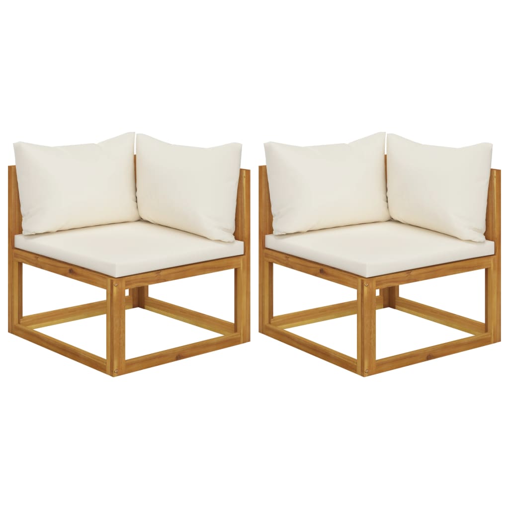 Modulare Ecksofas 2 Stk. mit Auflagen Cremeweiß
