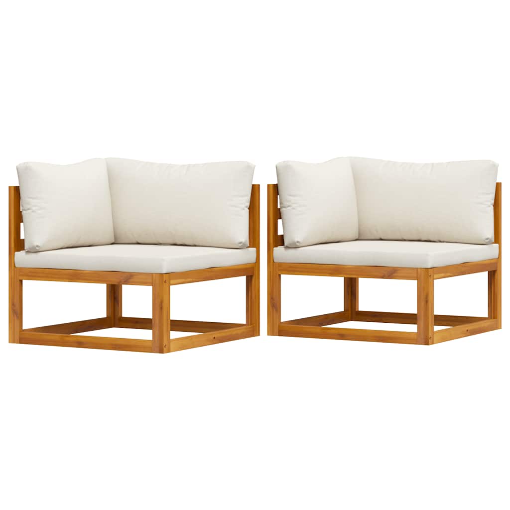 Modulare Ecksofas 2 Stk. mit Auflagen Cremeweiß
