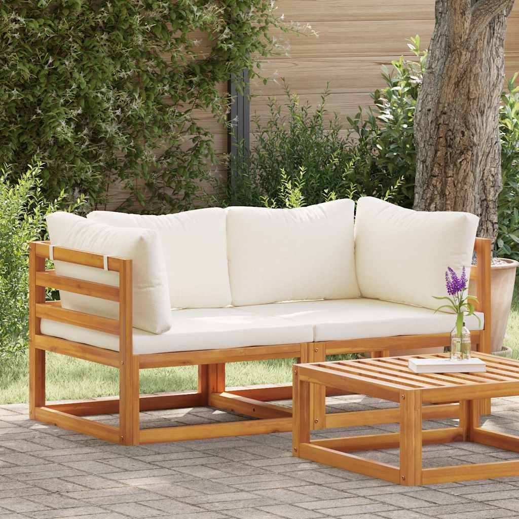 Modulare Ecksofas 2 Stk. mit Auflagen Cremeweiß