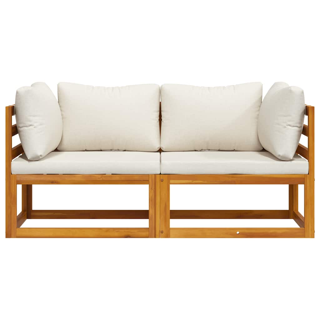 Modulare Ecksofas 2 Stk. mit Auflagen Cremeweiß