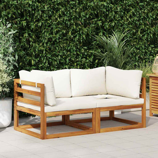 Modulare Ecksofas 2 Stk. mit Auflagen Cremeweiß