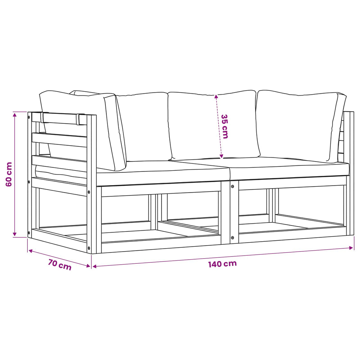 Modulare Ecksofas 2 Stk. mit Auflagen Cremeweiß