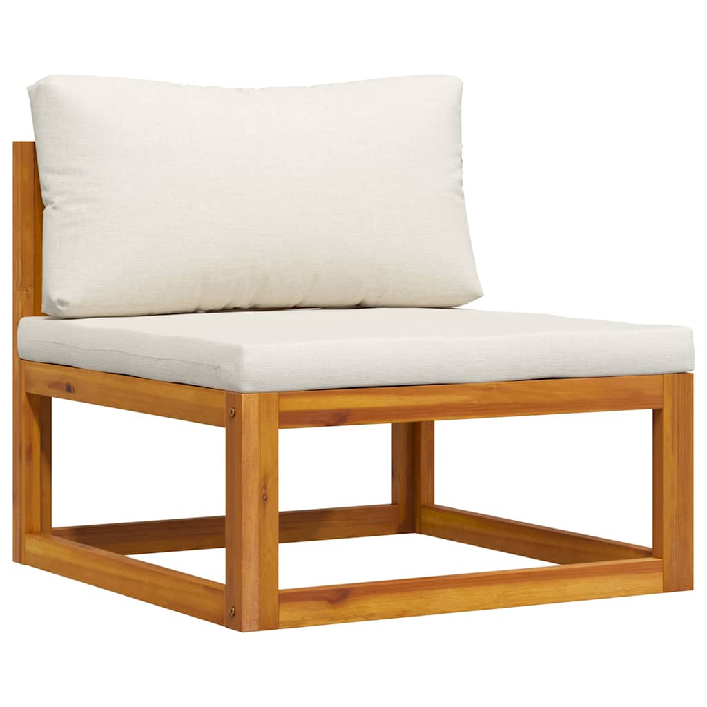 3-tlg. Garten-Lounge-Set mit Creme-Kissen Massivholz Akazie