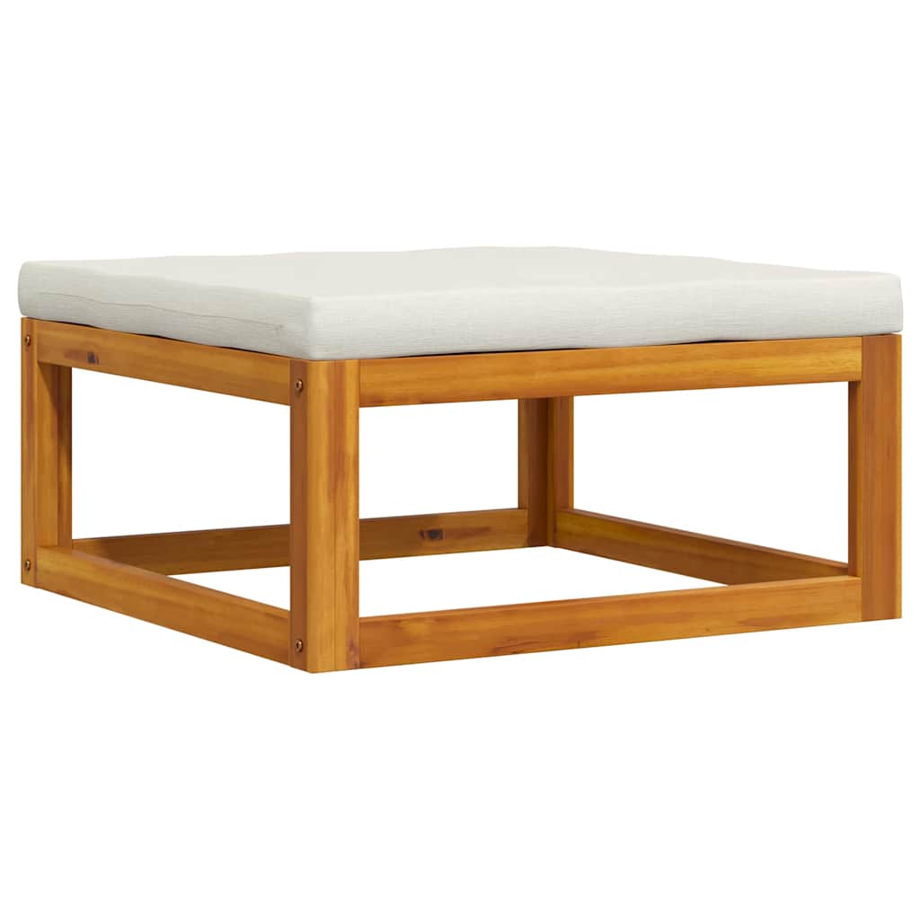 3-tlg. Garten-Lounge-Set mit Creme-Kissen Massivholz Akazie