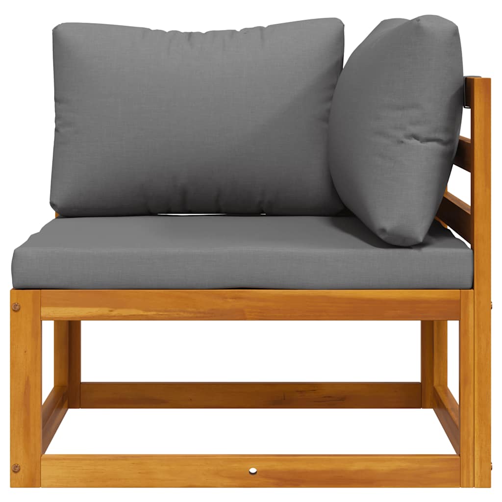 Modular-Ecksofa mit Dunkelgrauen Kissen Akazie Massivholz