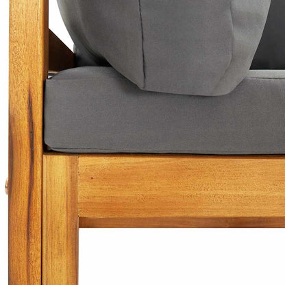 Modular-Ecksofa mit Dunkelgrauen Kissen Akazie Massivholz