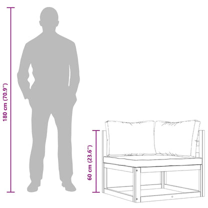 Modular-Ecksofa mit Dunkelgrauen Kissen Akazie Massivholz