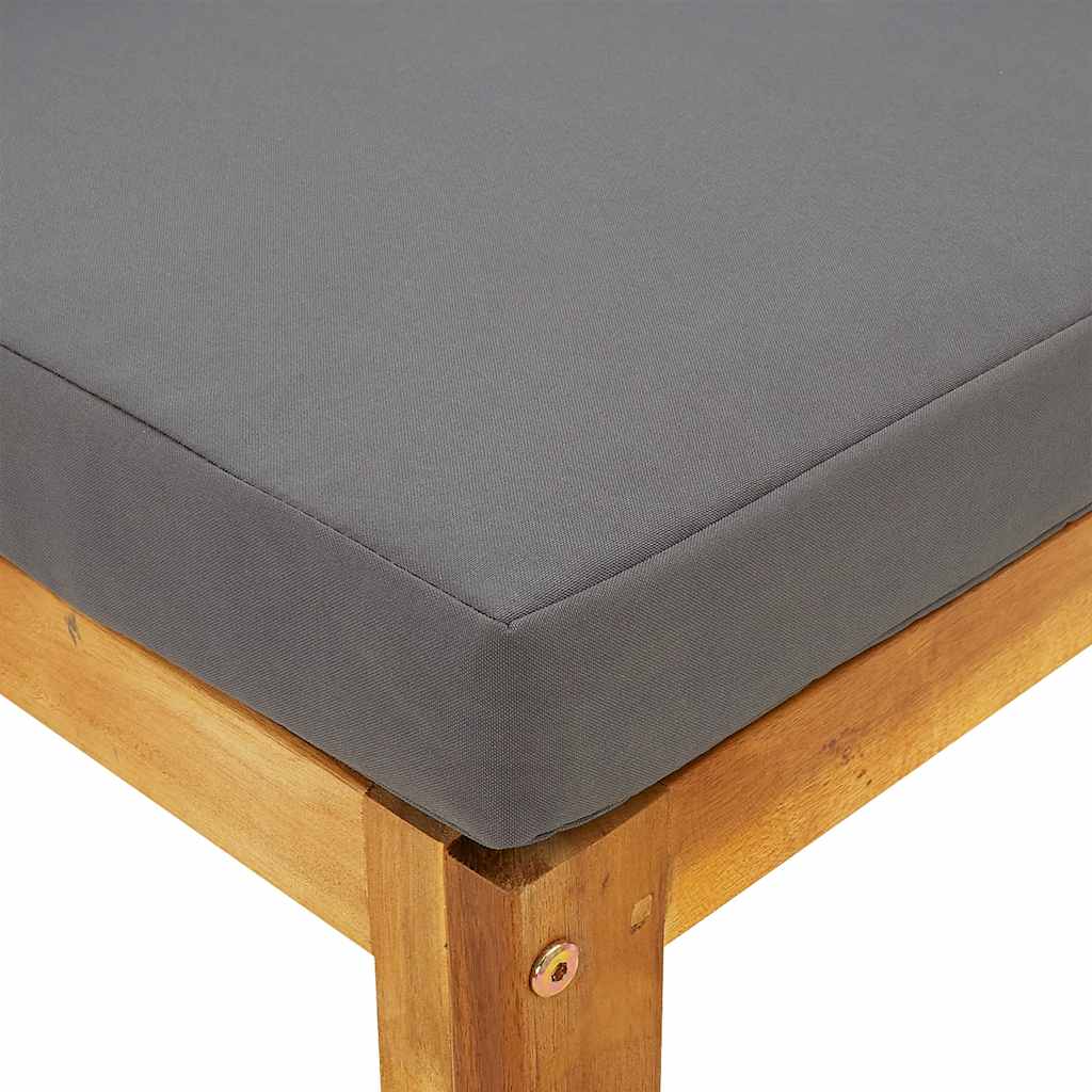 Modular-Mittelsofa mit Dunkelgrauen Kissen Akazie Massivholz