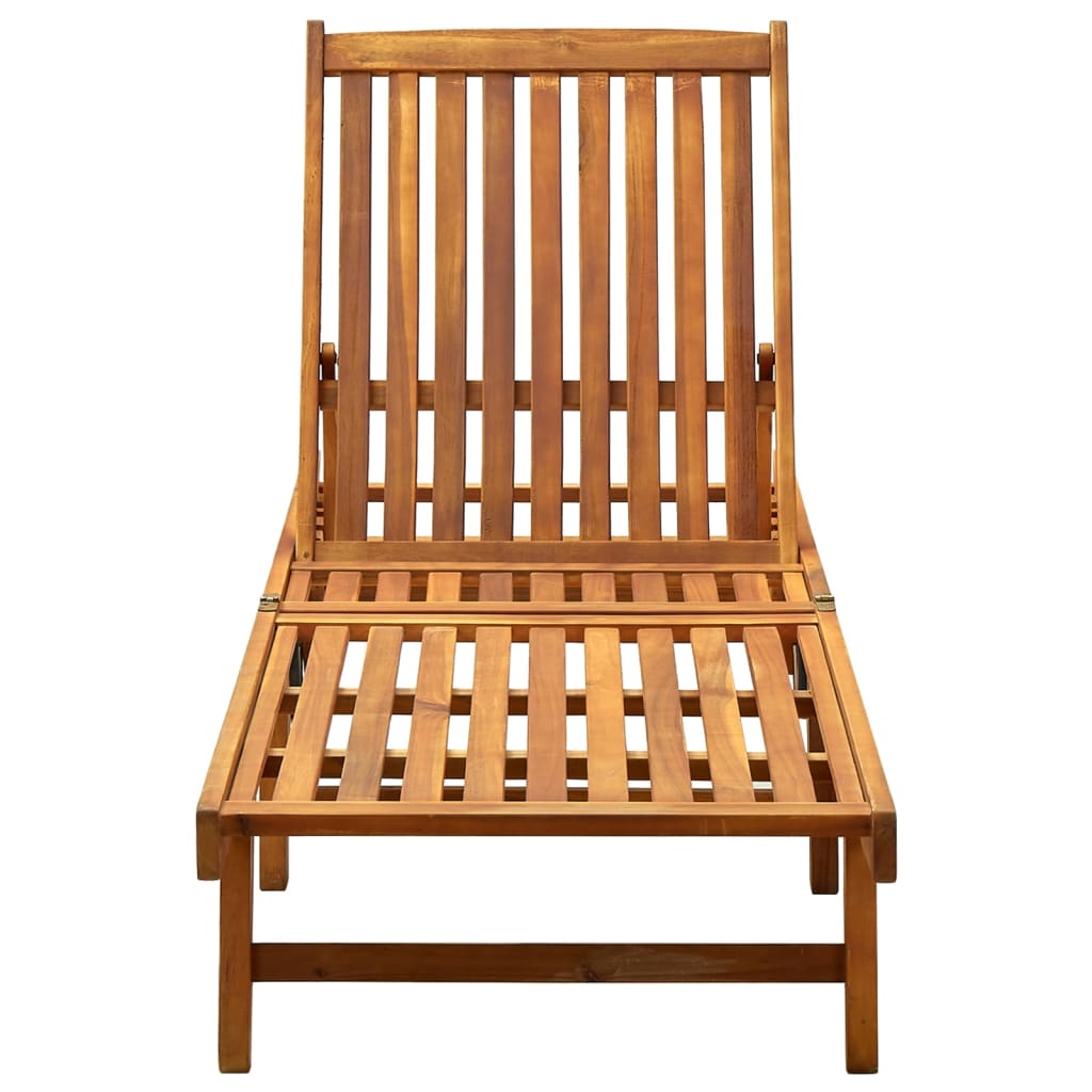 Sun lounger made of solid acacia wood