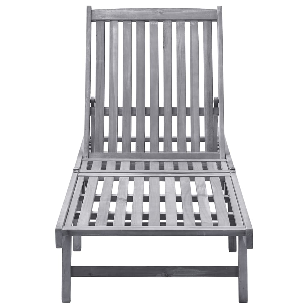 Chaise longue en bois d'acacia massif