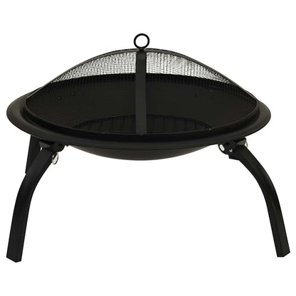 2-in-1 Feuerstelle und Grill mit Schürhaken 56x56x49 cm Stahl