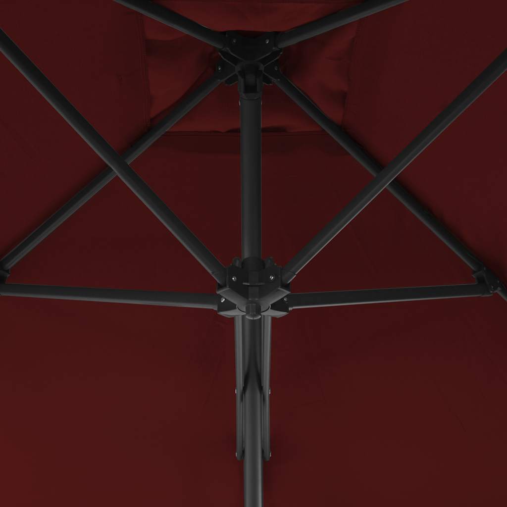 Sonnenschirm mit Stahl-Mast 250x250x230 cm Bordeauxrot