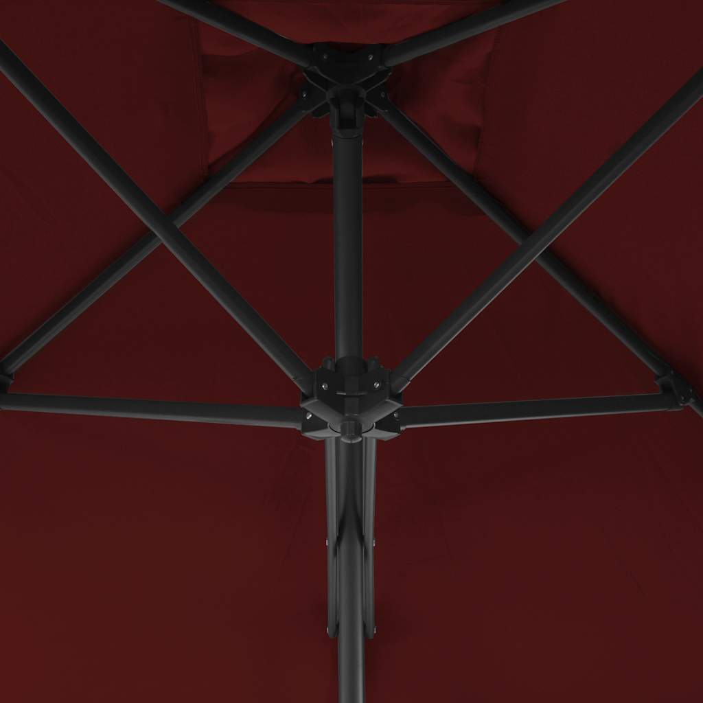 Sonnenschirm mit Stahl-Mast 300x230 cm Bordeauxrot