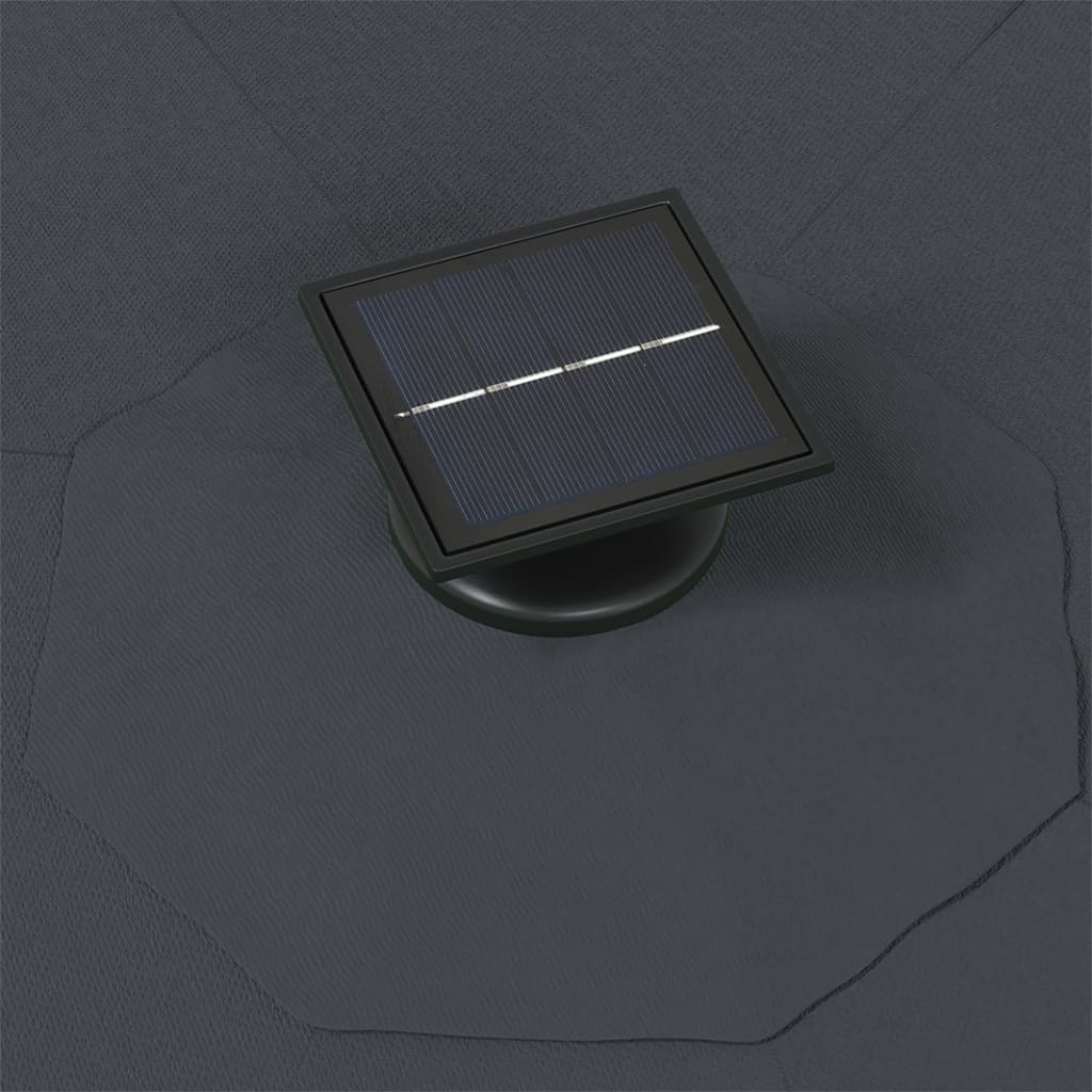 Wall-mounted parasol with LEDs 300 cm anthracite