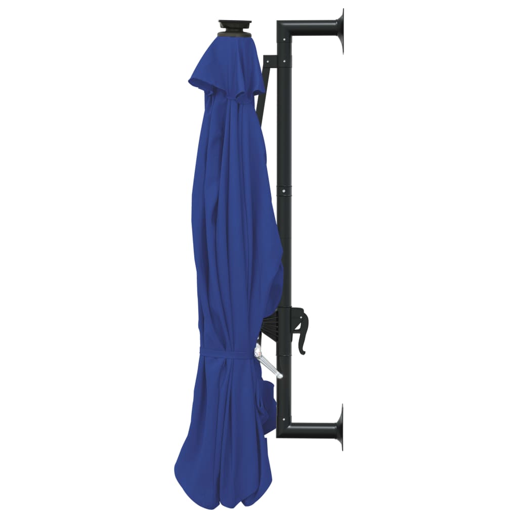 Sonnenschirm zur Wandmontage mit LEDs 300 cm Blau