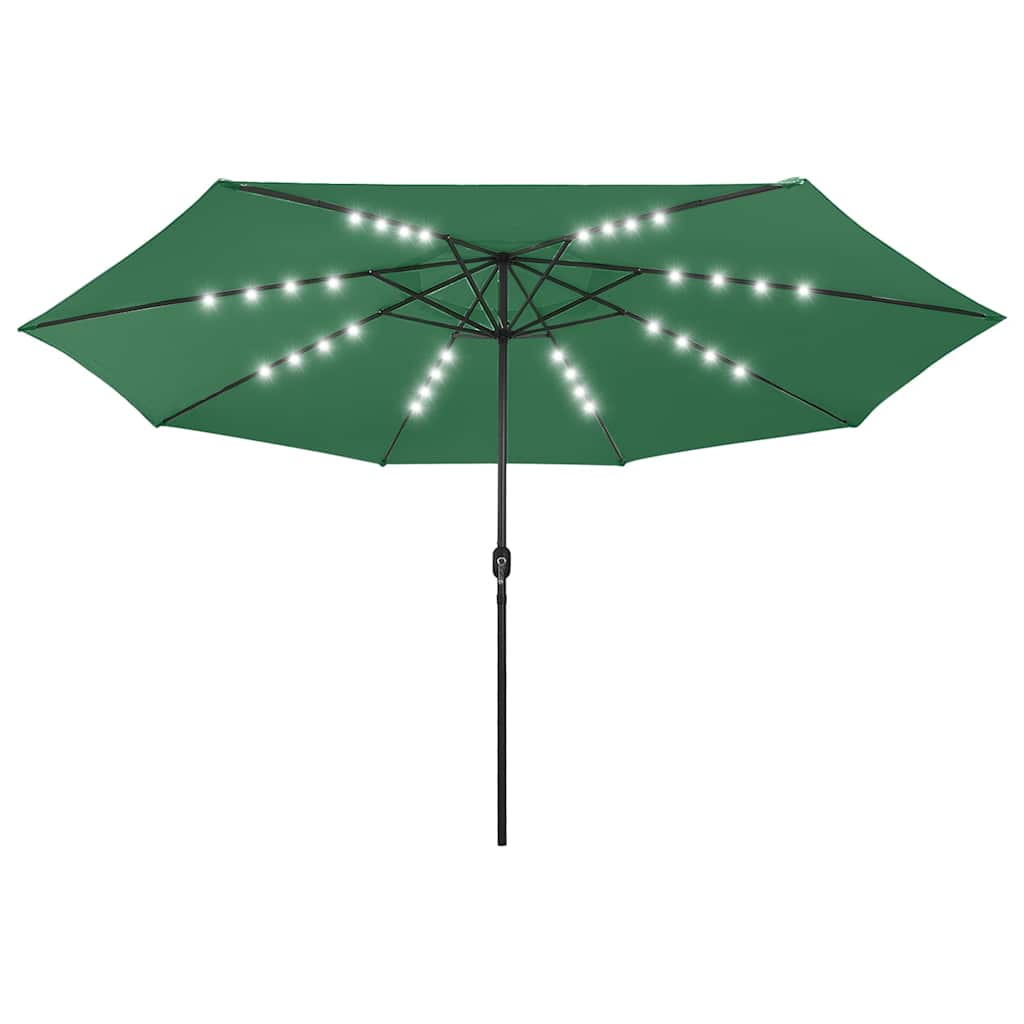 Sonnenschirm mit LED-Beleuchtung 400 cm Grün