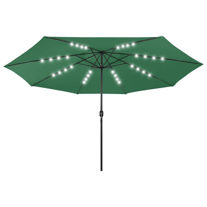 Sonnenschirm mit LED-Beleuchtung 400 cm Grün