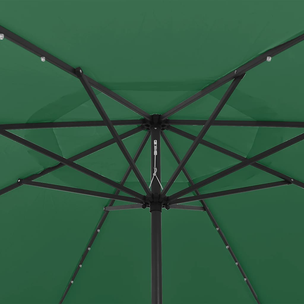 Sonnenschirm mit LED-Beleuchtung 400 cm Grün