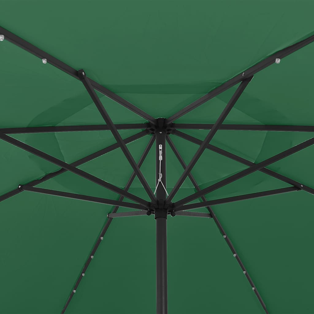 Sonnenschirm mit LED-Beleuchtung 400 cm Grün