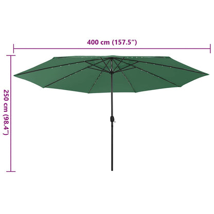 Sonnenschirm mit LED-Beleuchtung 400 cm Grün