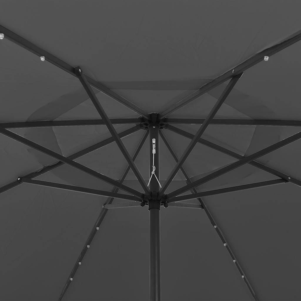 Sonnenschirm mit LED-Beleuchtung 400 cm Anthrazit