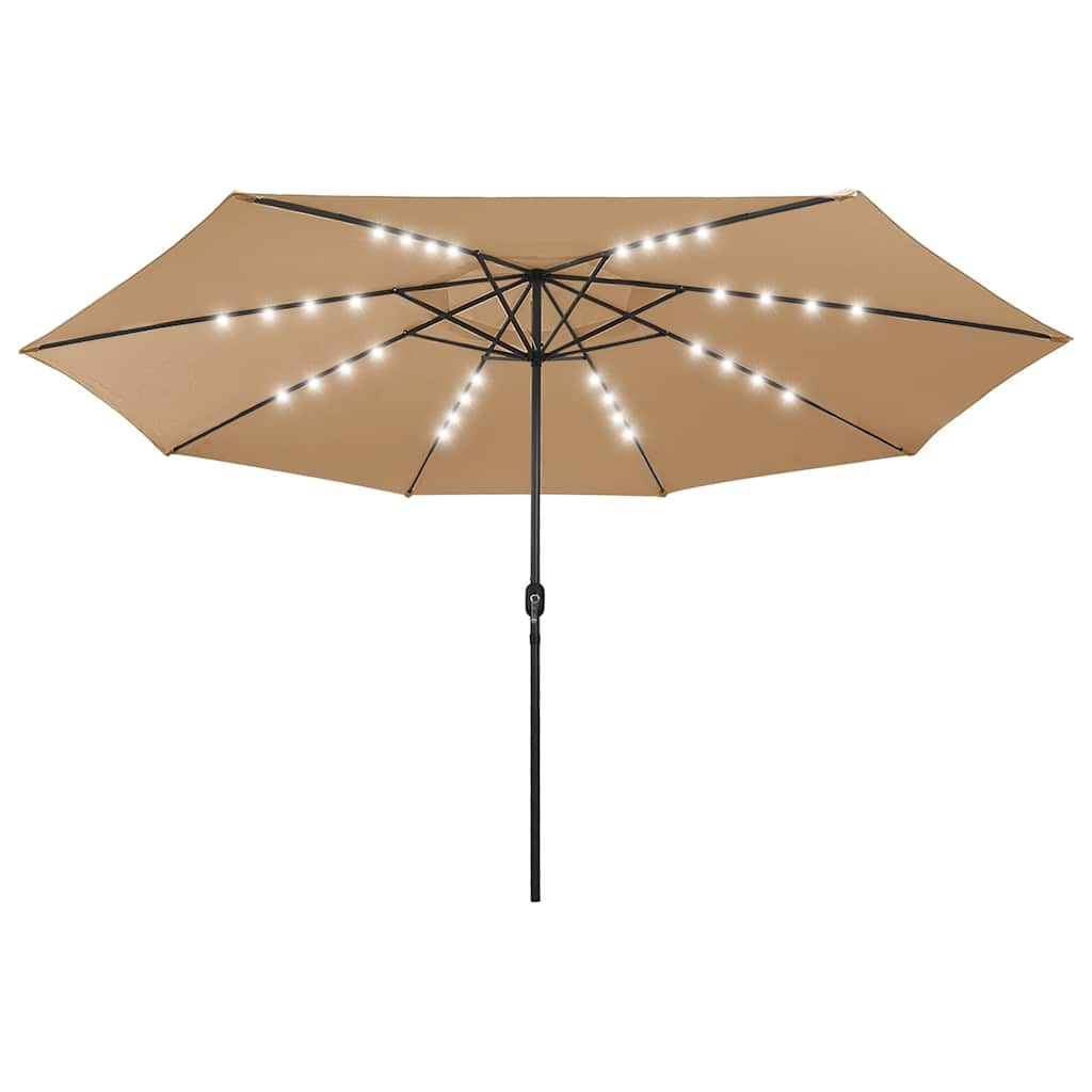 Sonnenschirm mit LED-Beleuchtung 400 cm Taupe
