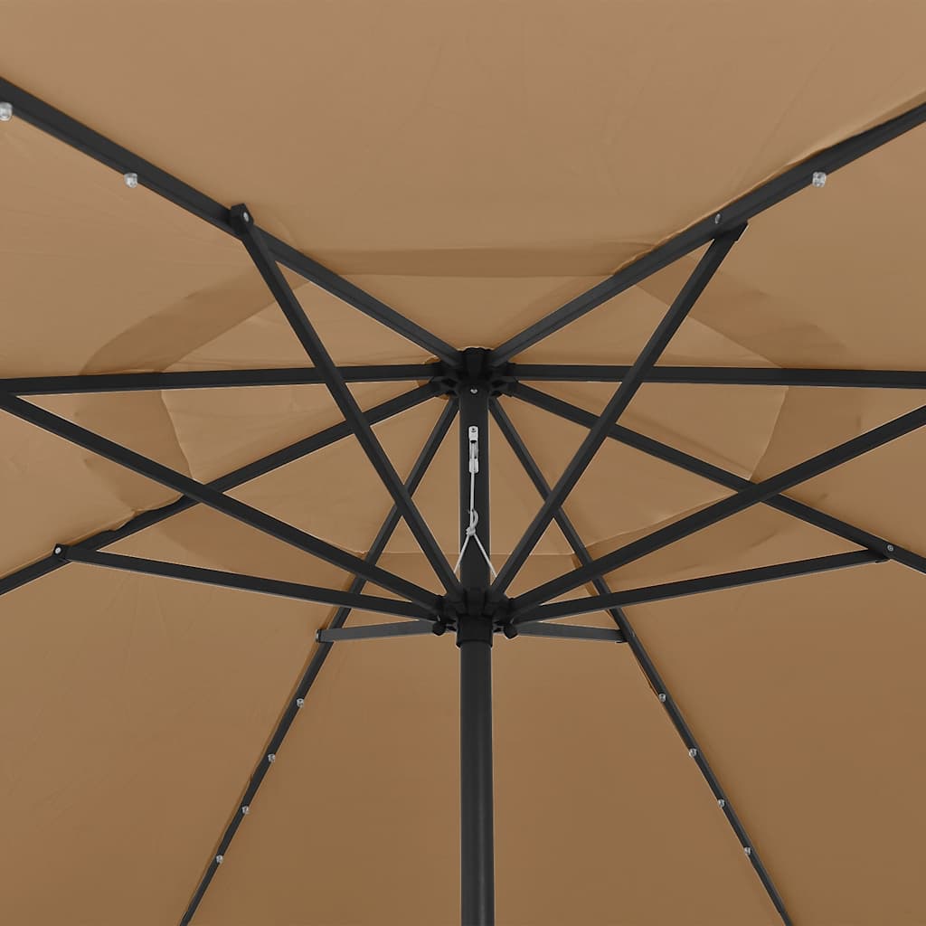 Sonnenschirm mit LED-Beleuchtung 400 cm Taupe