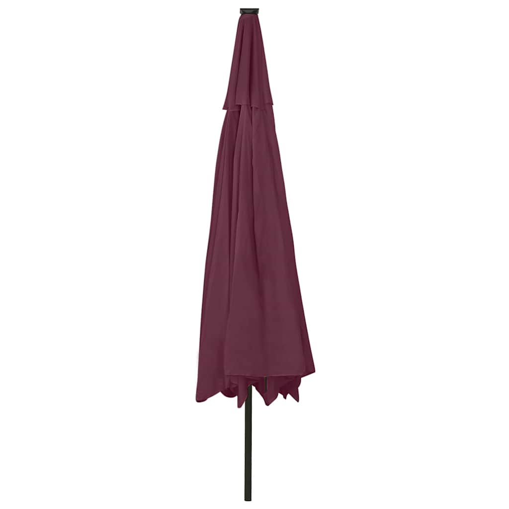 Sonnenschirm mit LED-Beleuchtung 400 cm Bordeaux