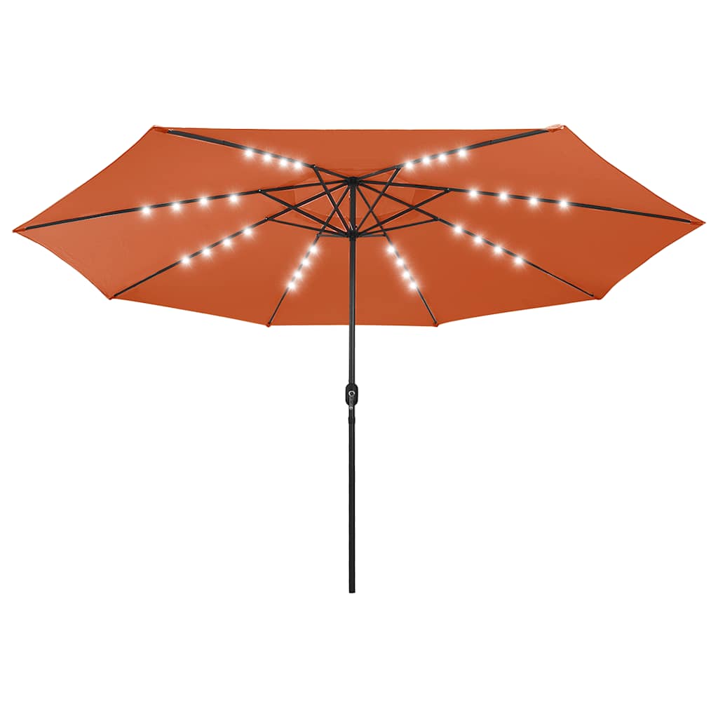 Sonnenschirm mit LED-Beleuchtung 400 cm Terrakotta