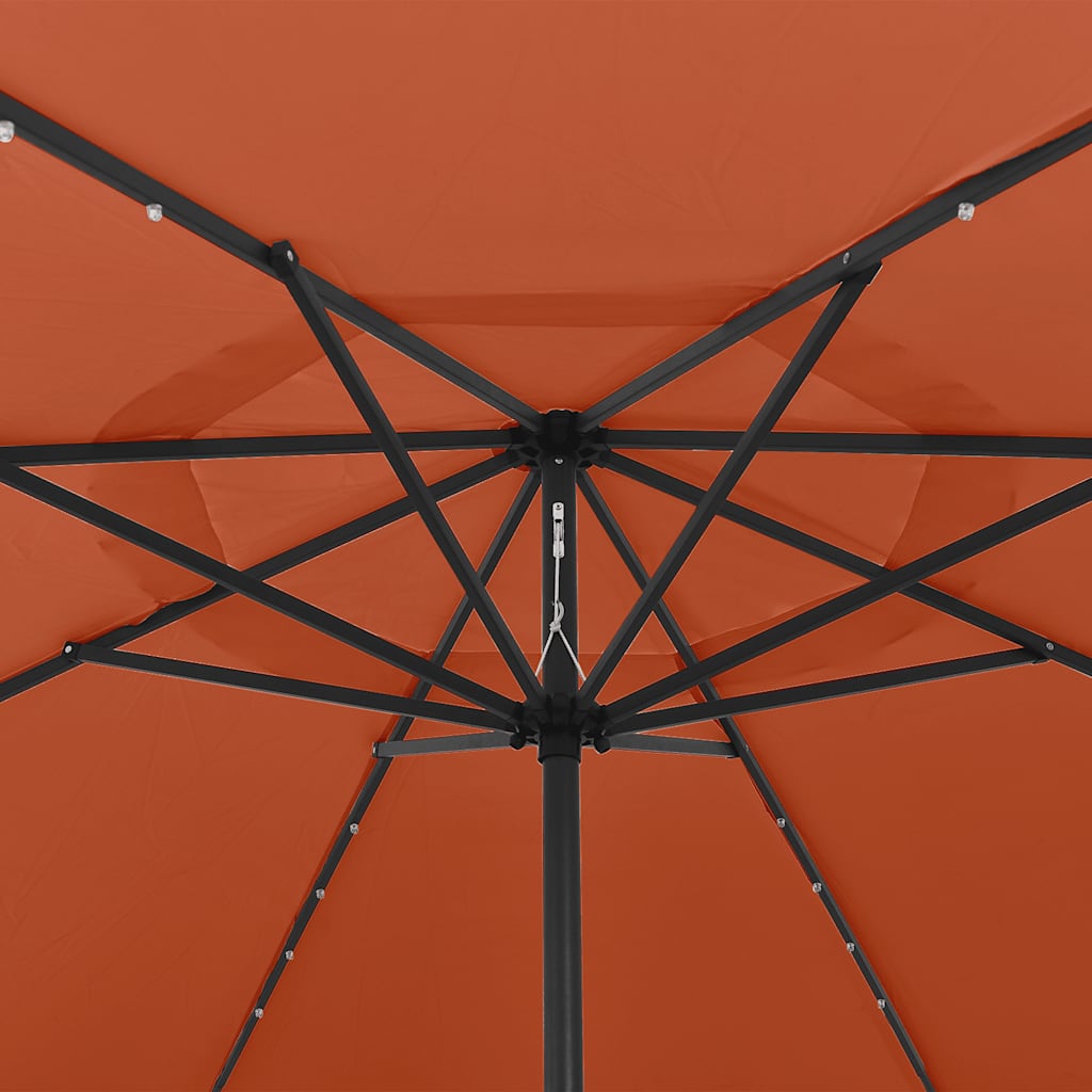 Sonnenschirm mit LED-Beleuchtung 400 cm Terrakotta