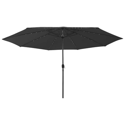 Sonnenschirm mit LED-Beleuchtung 400 cm Schwarz