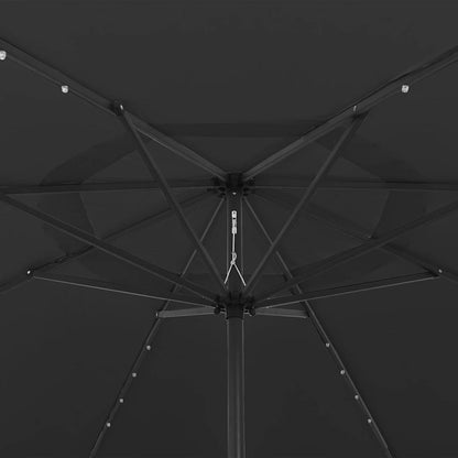 Sonnenschirm mit LED-Beleuchtung 400 cm Schwarz