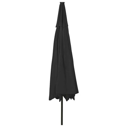 Sonnenschirm mit LED-Beleuchtung 400 cm Schwarz