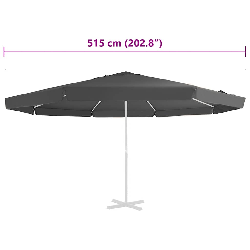 Ersatzbezug für Sonnenschirm Anthrazit 515 cm
