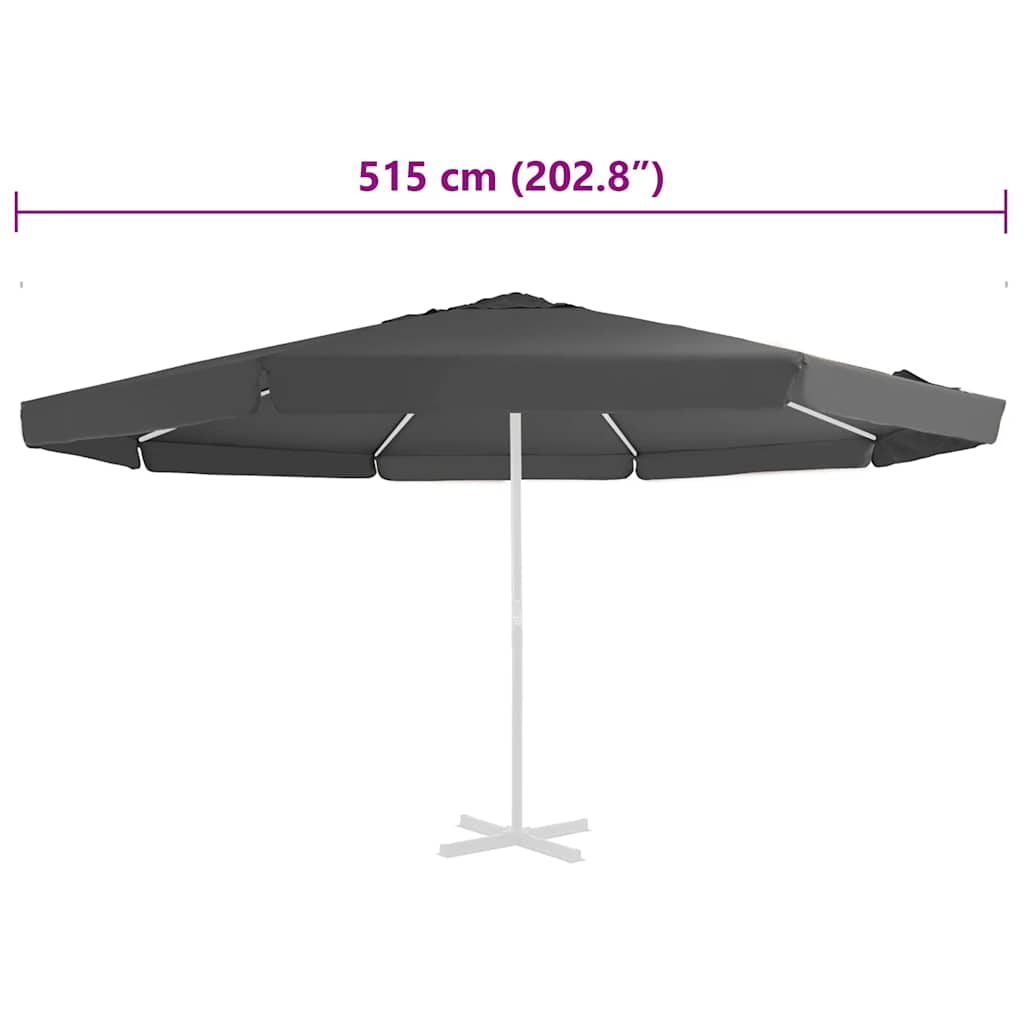 Ersatzbezug für Sonnenschirm Anthrazit 515 cm