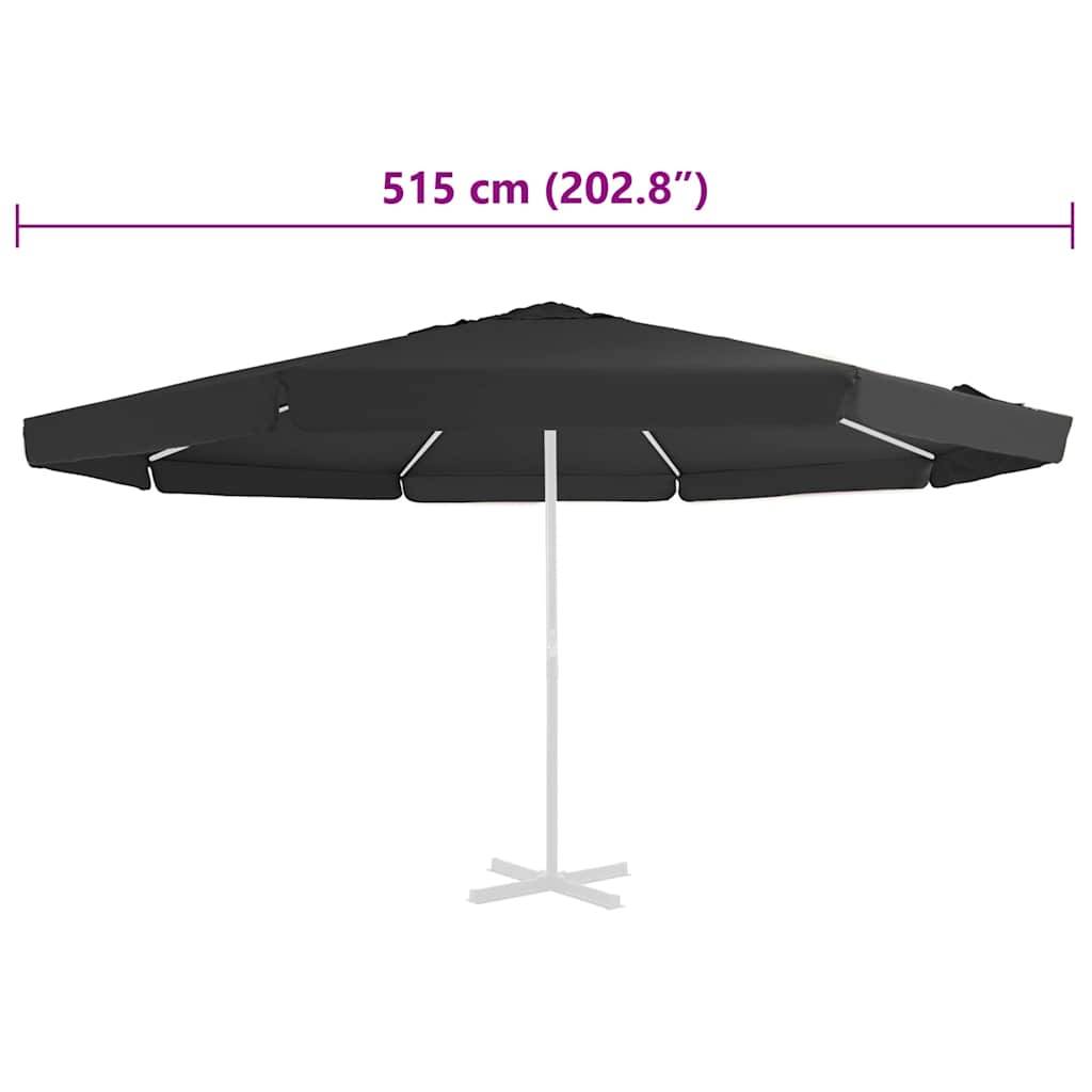 Ersatzbezug für Sonnenschirm Schwarz 515 cm