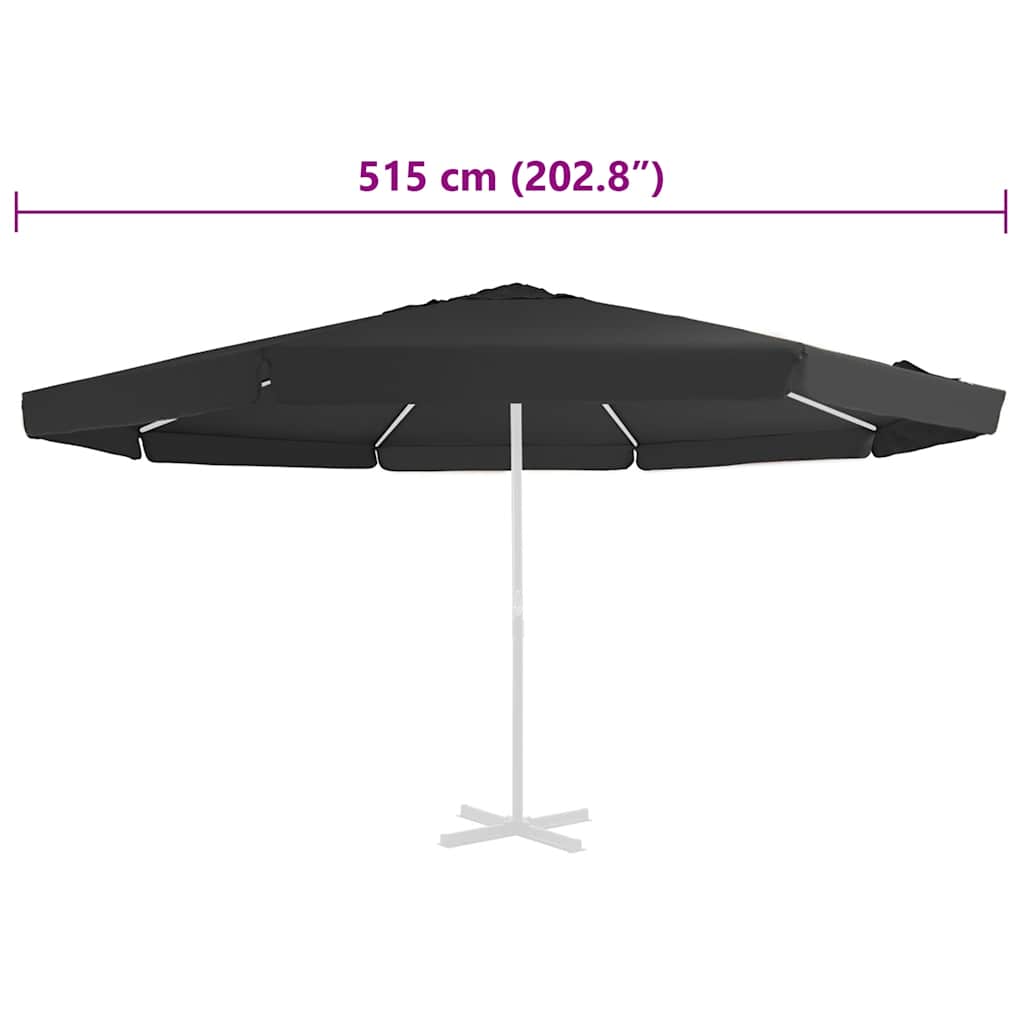 Ersatzbezug für Sonnenschirm Schwarz 515 cm