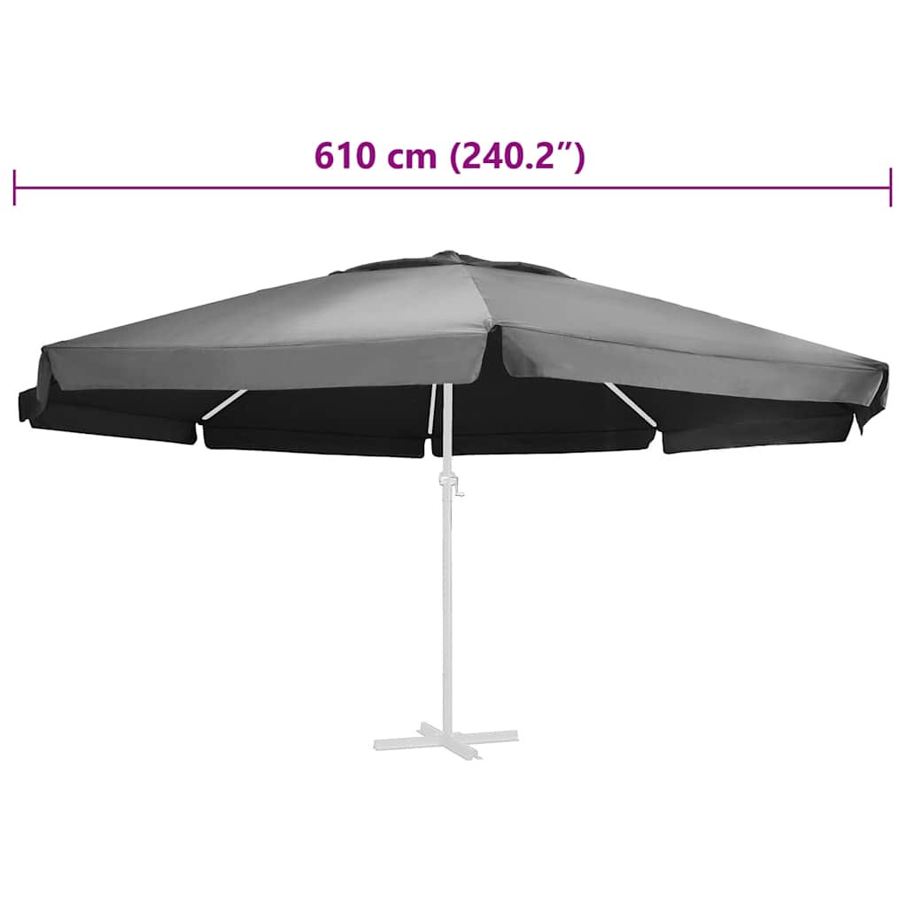 Ersatzbezug für Sonnenschirm Anthrazit 610 cm