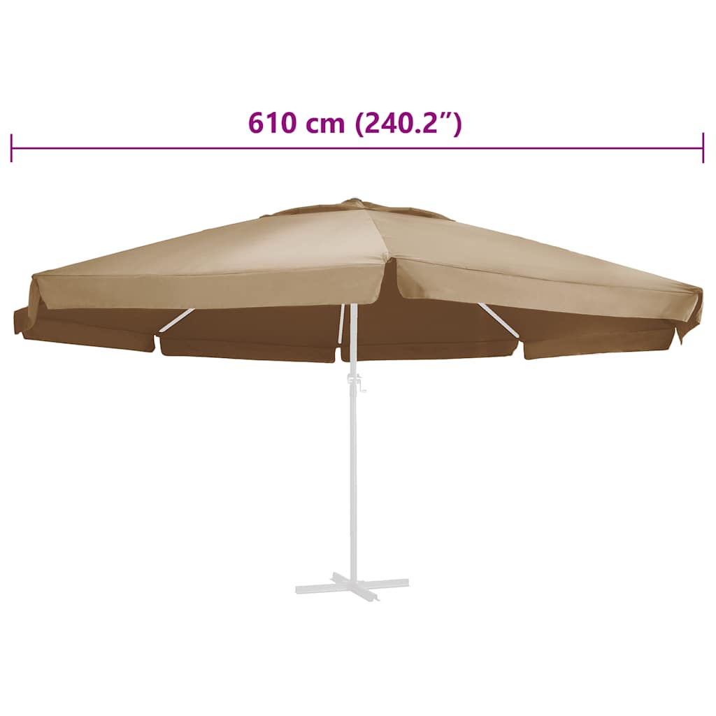 Ersatzbezug für Sonnenschirm Taupe 610 cm