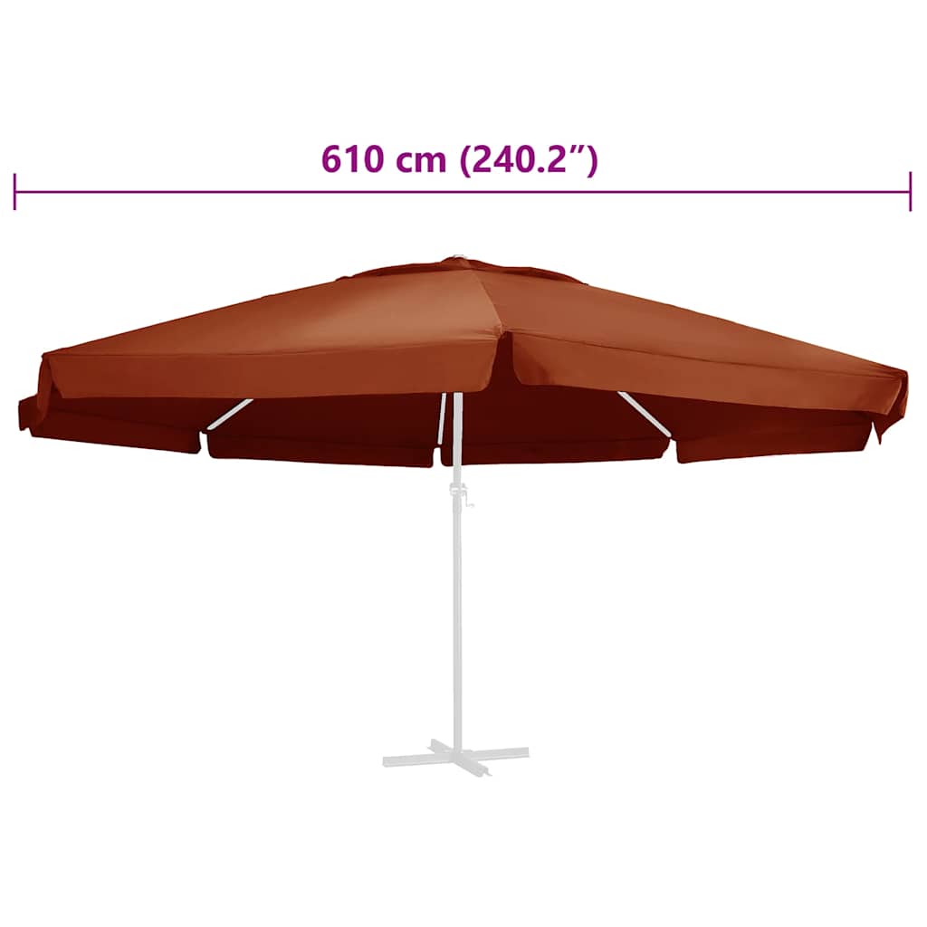 Ersatzbezug für Sonnenschirm Terracotta-Rot 610 cm