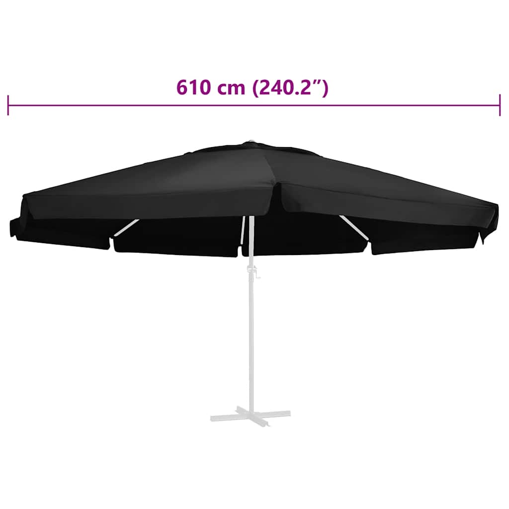 Ersatzbezug für Sonnenschirm Schwarz 610 cm